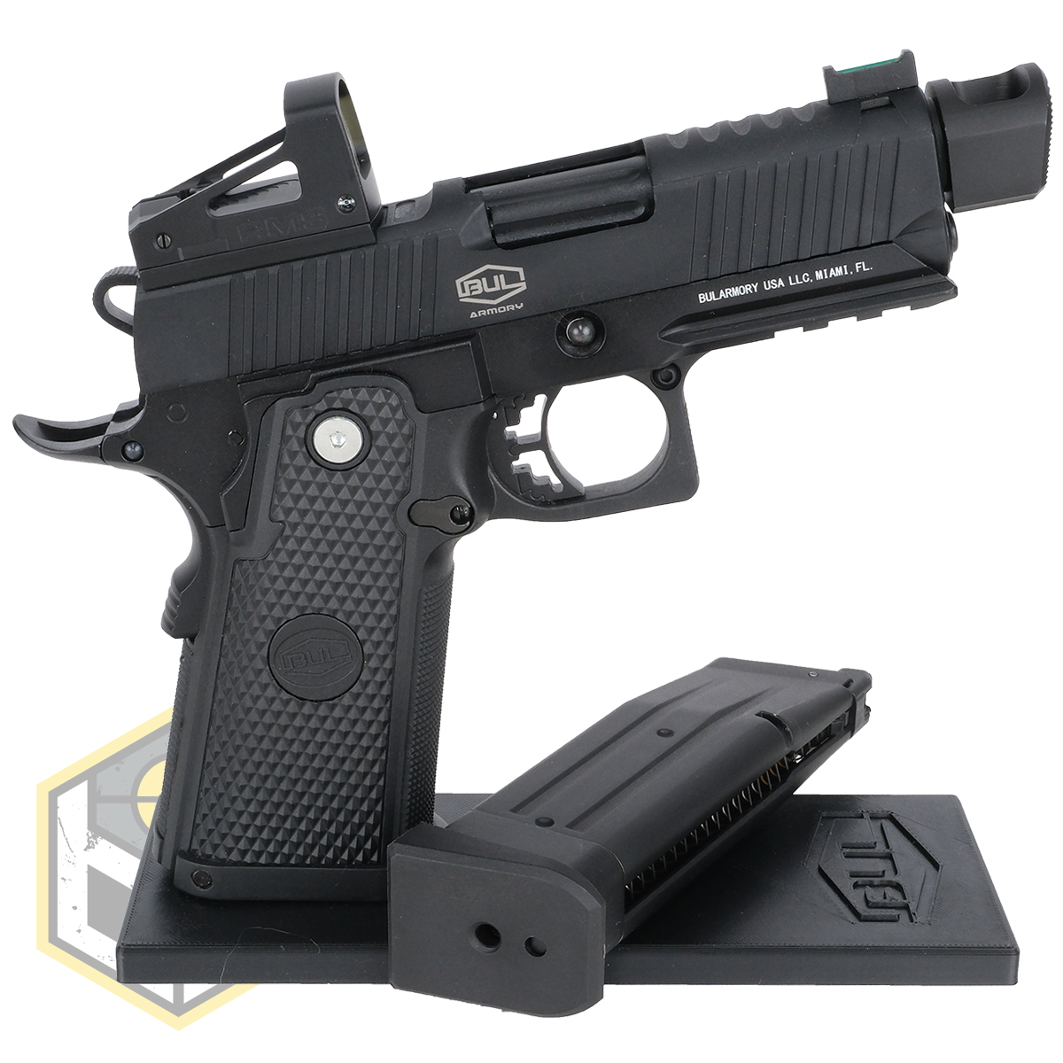 Bull pistol stand with Black logo 8