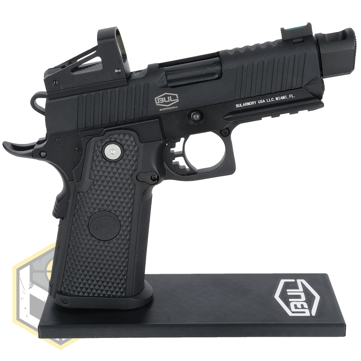 Bull pistol stand with logo 6