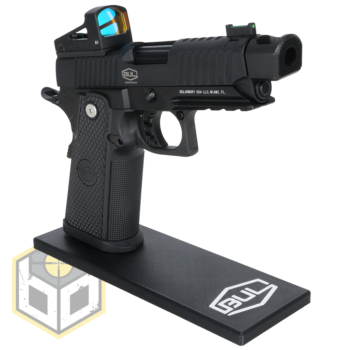 Bull pistol stand with logo 7