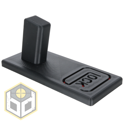 Glock Pistol Stand Black with Red Logo