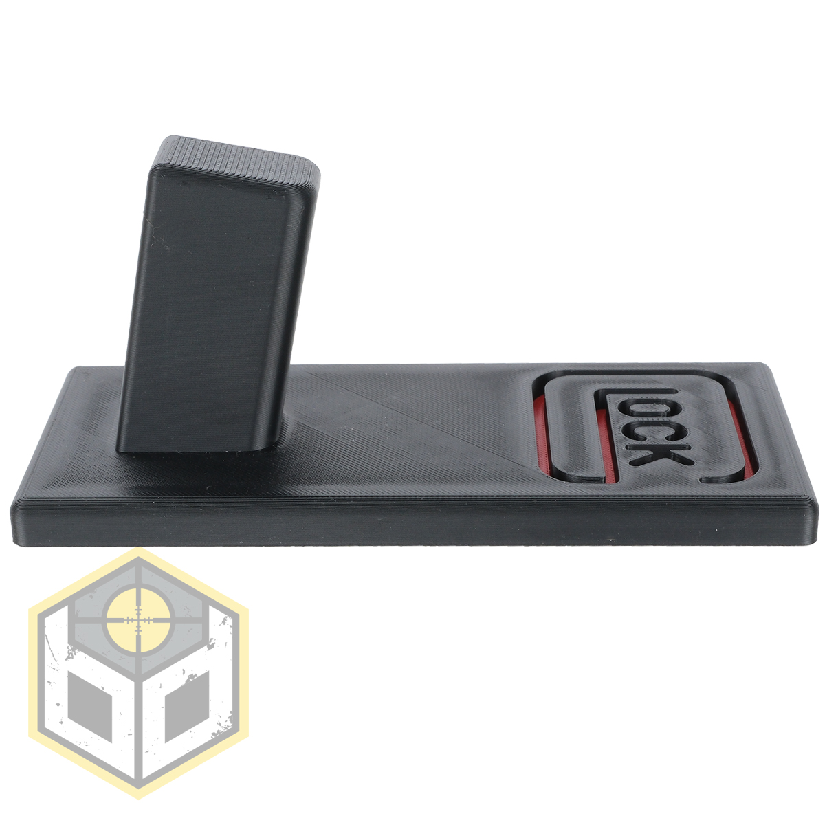 Glock Pistol Stand with Red Logo 2