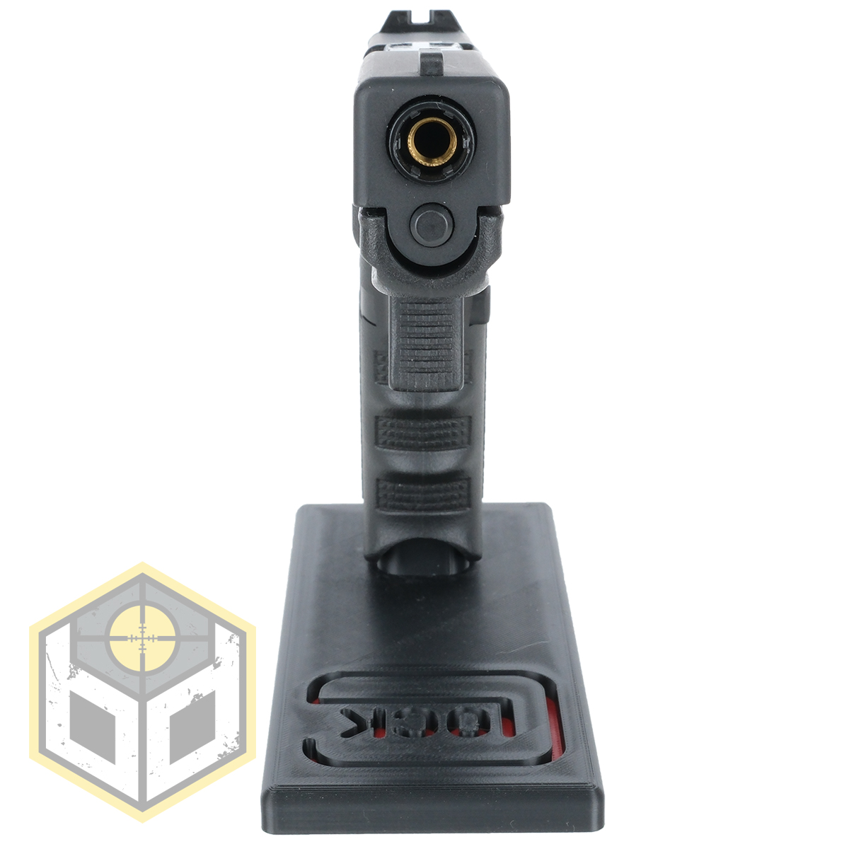 Glock Pistol Stand with Red Logo 8