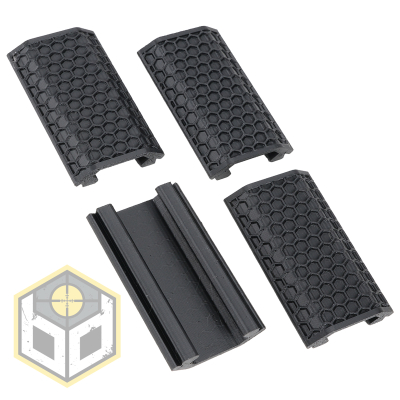 Picatinny Rail Covers Hex Texture Design 4 Black