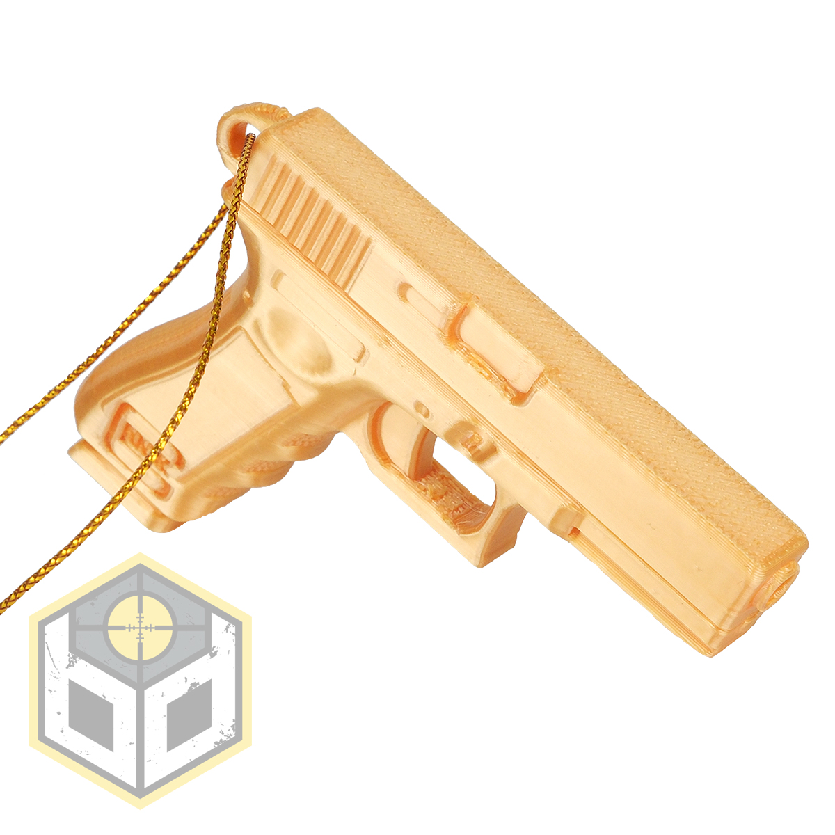 Christmas Tree Glock Pistol Decoration Gold 3