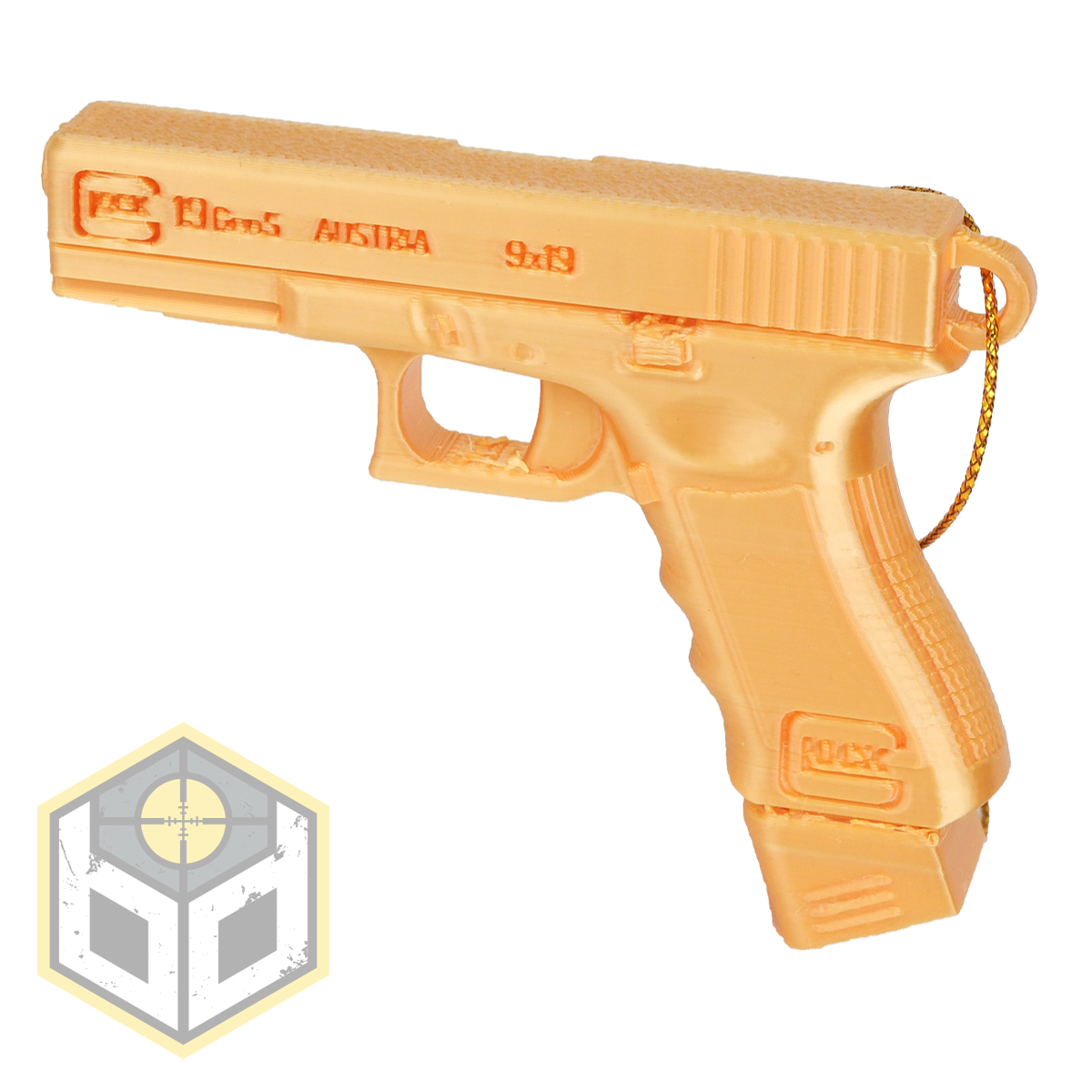 Christmas Tree Glock Pistol Decoration Gold EX 01