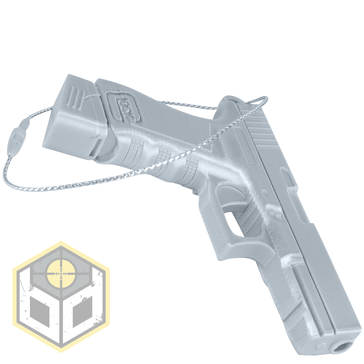 Glock 19 Gen5 EX Mag Pistol Christmas Tree Decoration Silver