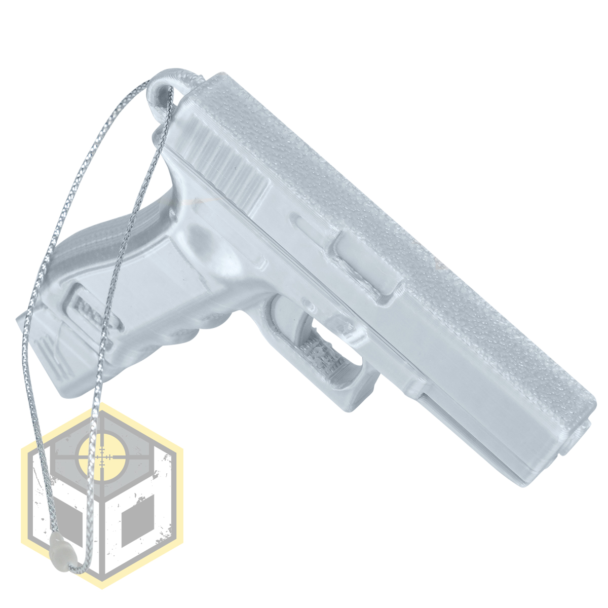 Christmas Tree Glock Pistol Decoration Silver EX dH2
