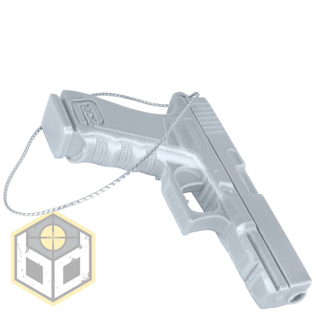 Glock 19 Gen5 Pistol Christmas Tree Decoration Gold Silver