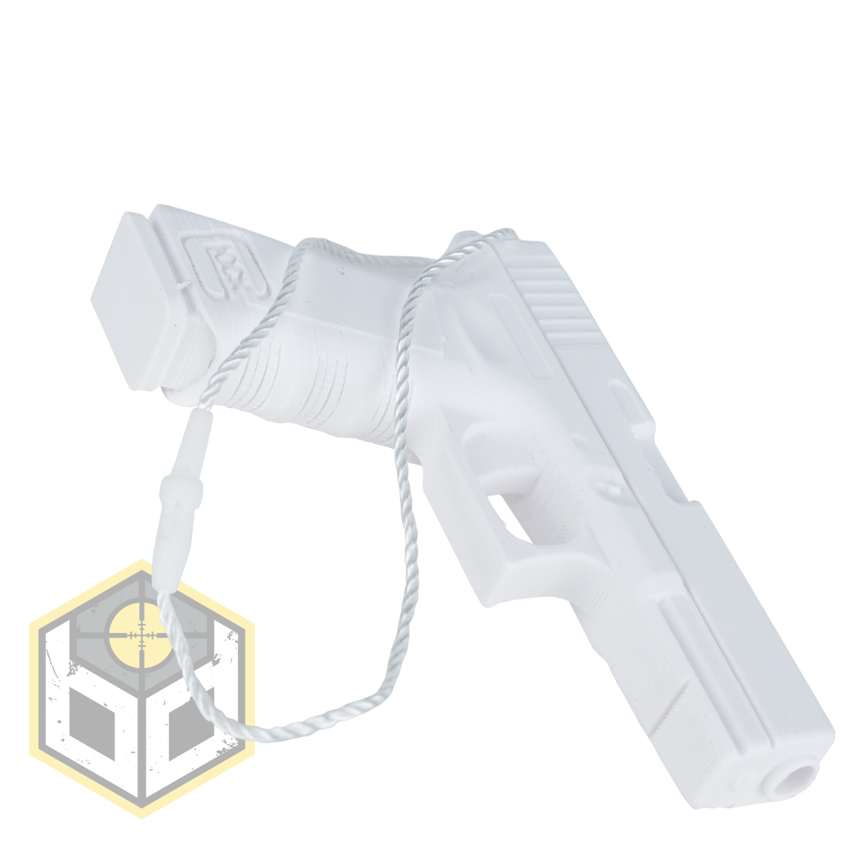 Glock 19 Gen5 Pistol Christmas Tree Decoration Gold White