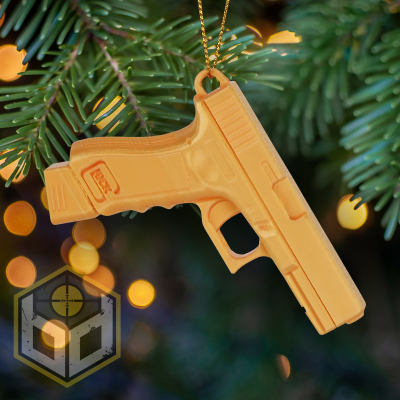 Chrisytmas Tree Decoration Glock Pistol Gold Ex Mag 1