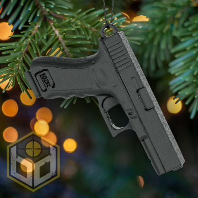 Chrisytmas Tree Decoration Silver Pistol Black 1