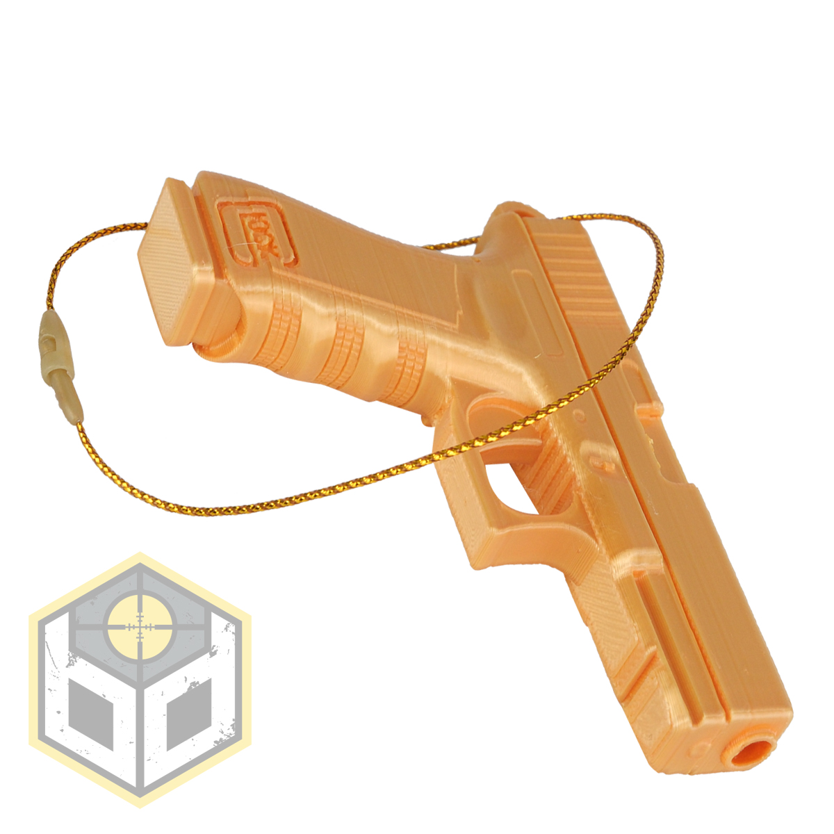 Glock 19 Gen5 Pistol Christmas Tree Decoration Gold