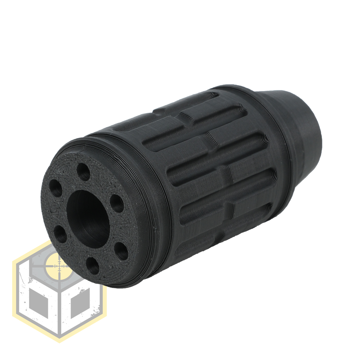 D7 Suppressor M4 CCW Black for Airsoft Guns - 3D Printed