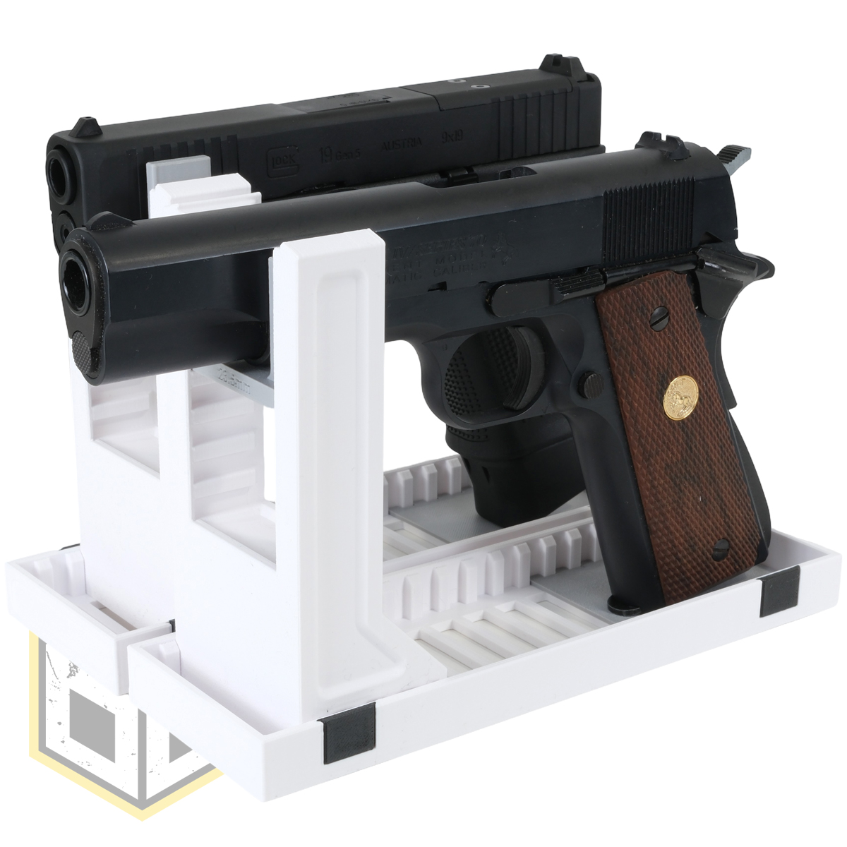 UM Pistol Stand Set White 7