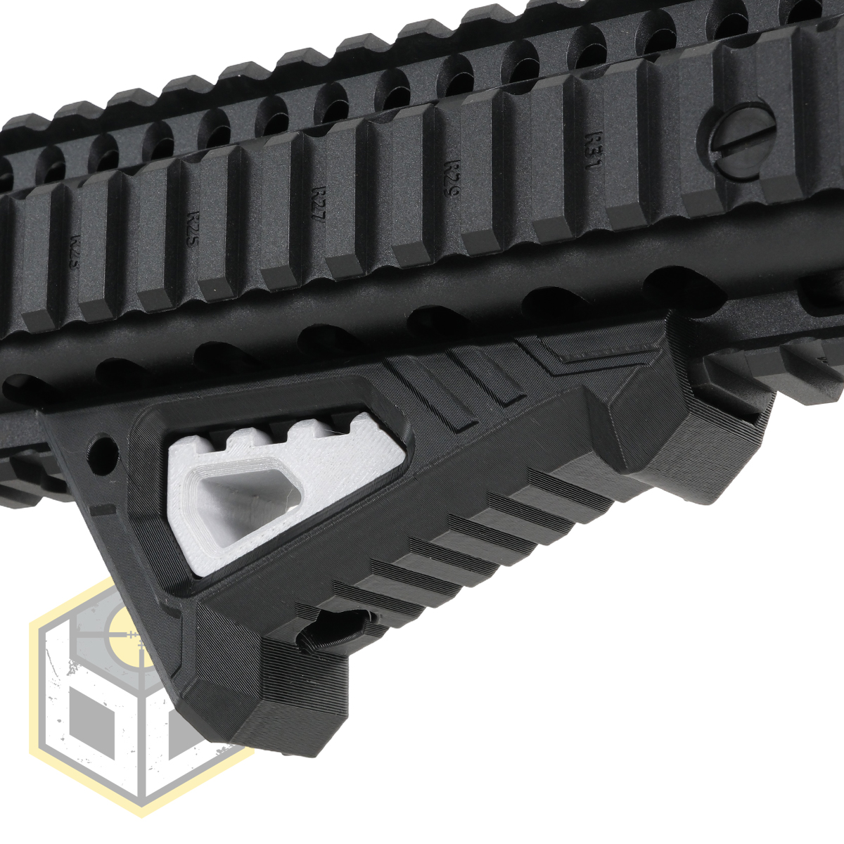 AFG Stubby Picatinny Rail Angled Foregrip Easy Fit Black with Grey Insert