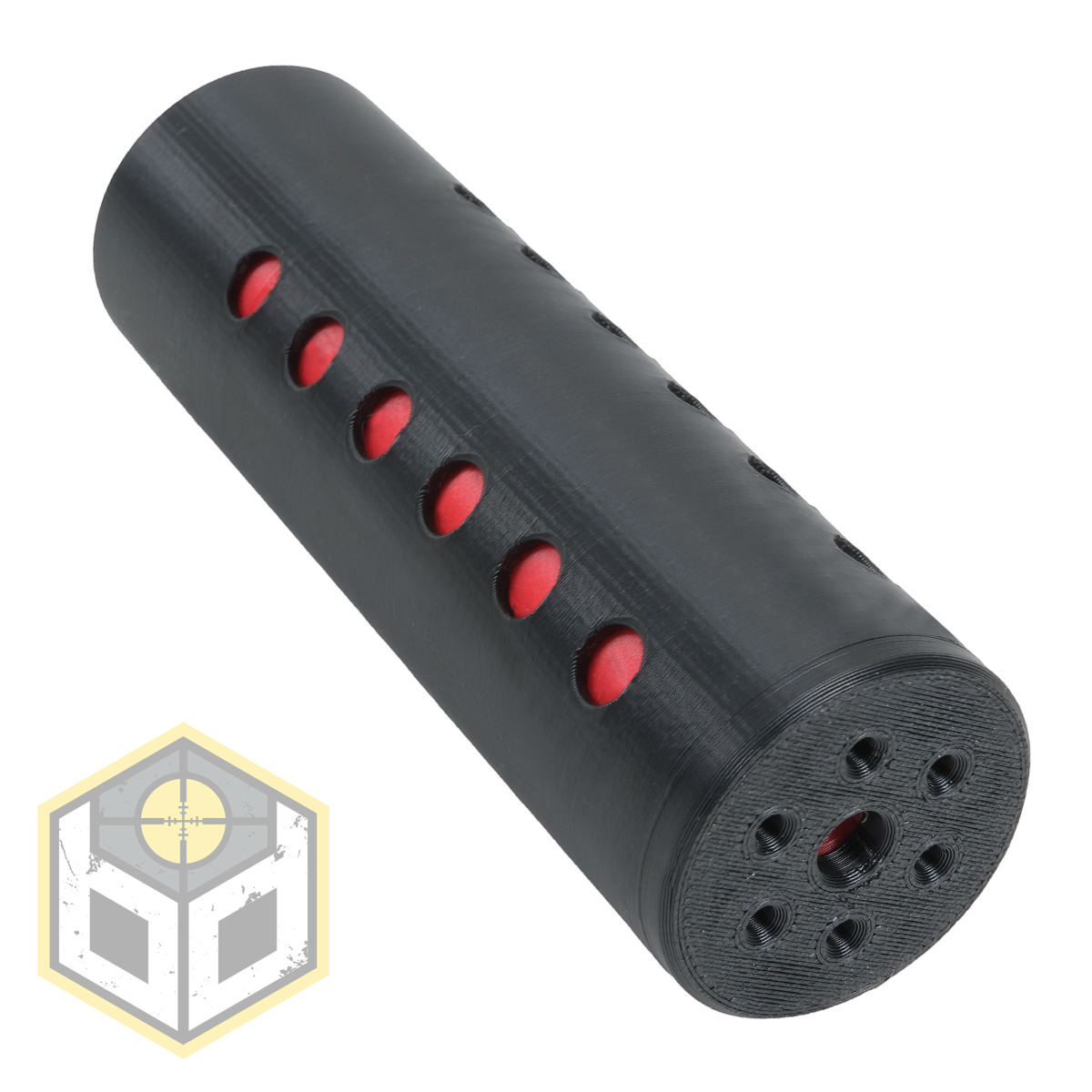 VIO Modular Air Gun Moderator with Removable Red Bafflers 1/2 UNF